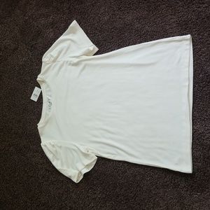 NEW Ann Taylor Loft Ivory Off White Puff Sleeve Top M